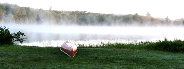 Canoe on the shore. Photograph by Kirsten Jerry.
